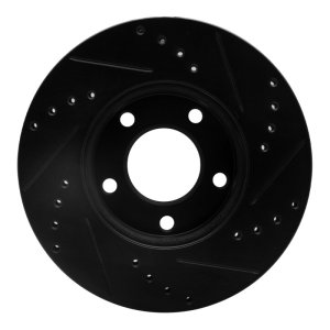 Mazda 3 Brake Rotor (1) - Front Left - R1 Concepts - Drilled & Slotted - Black - `04-`13